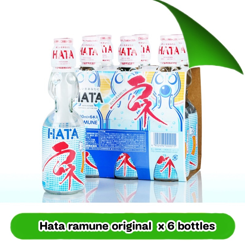 Hata ramune original flavor เครื่องดื่มน้ำลูกแก้วรสออริจินอล แพ็ค6