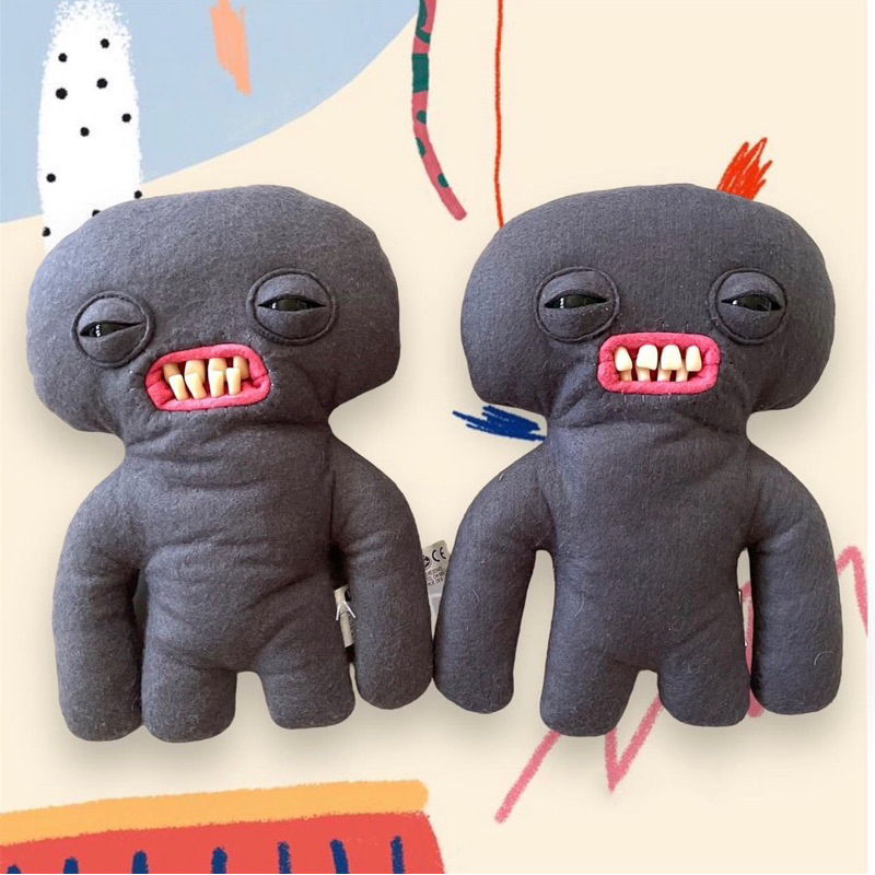 ตุ๊กตา fuggler funny ugly monster “ Squidge (Grey) “