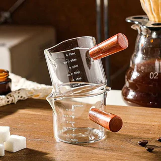 MAYA แก้วตวงด้ามไม้ 75ML สำหรับตวงกาแฟและนม