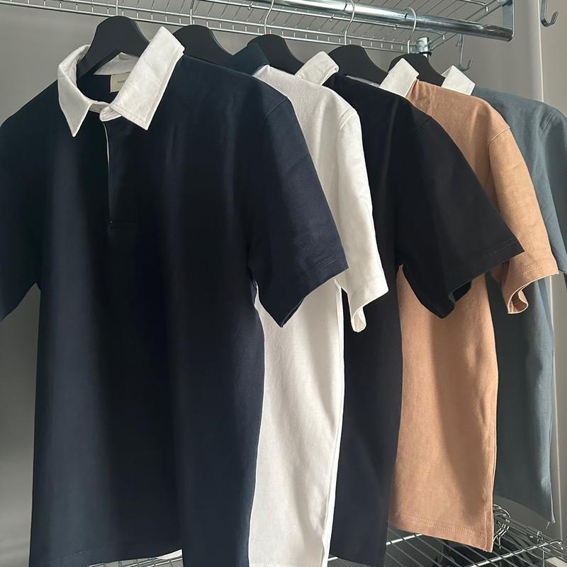 006 เสื้อโปโลคอปก ทรง Oversize สีทูโทน ทรงสวย ผ้าหนาอยู่ทรง มีหลายสีหลายไซส์ให้เลือก