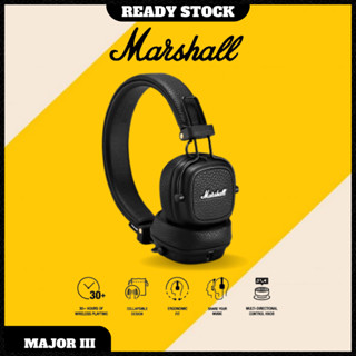 Marshall Major 3 III หูฟังบลูทูธไร้สาย พร้อมไมโครโฟน เบสหนัก