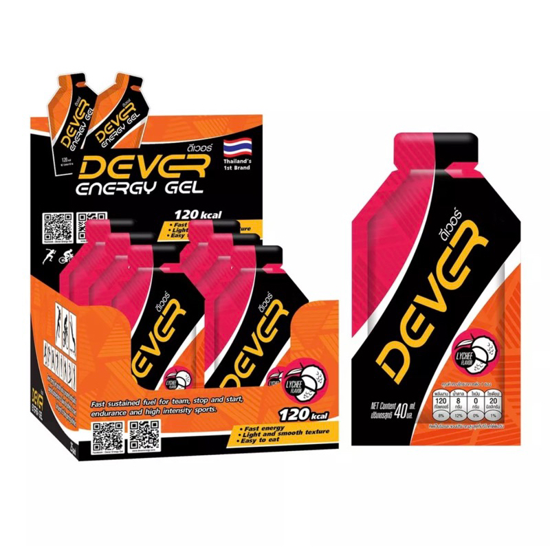 DEVER energy gel (vital source of energy) ดีเวอร์ เจลให้พลังงาน เกลือแร่ สำหรับนักกีฬา นักวิ่ง > 40 