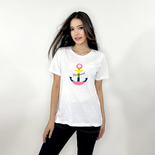 PORTLAND เสื้อยืดแขนสั้นพิมพ์ลายโลโก้ / Short Sleeve Print Tee (WHITE)