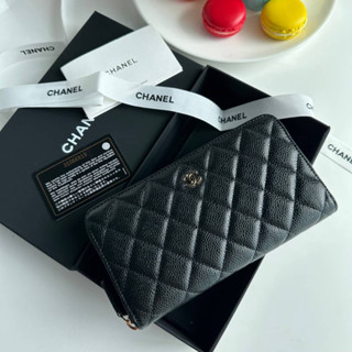 พร้อมส่ง NEW CHANEL LONG ZIPPY WALLET CAVEAR