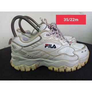 Fila Size 35 ยาว 22 Cm  รองเท้ามือสอง  ผู้หญิง เท้าเล็ก   แฟชั่น ลำลอง ทำงาน