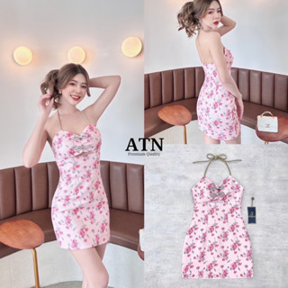 Code : M9 Atn Dress ชุดเดรสสั้นแบบคล้องคอลายดอก สำหรับผู้หญิง ไซส์ Xs-L