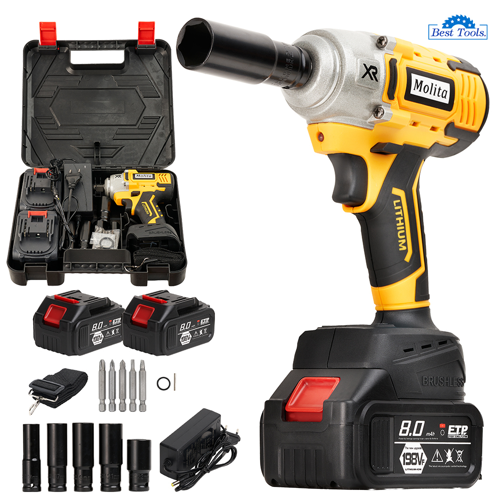 MOLITA บล็อกไฟฟ้า 198V บล็อกแบต บล็อกแบตเตอรี่ 2ระบบ แบตเตอรี่ อย่างดี 1ก้อน หรือ 2ก้อน บล็อกไร้สาย 