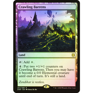 [MTG] Crawling Barrens [ZNR] [LAND] [RARE] [FOIL] [ENG] (การ์ดเมจิค / Magic the Gathering)