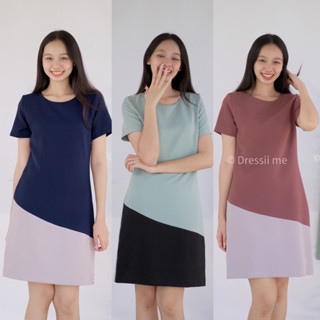 Dressii Me - ชุดเดรส ทูโทน รุ่น two tone dress มีหลายสีให้เลือก