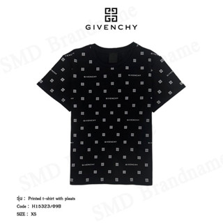 Givenchy เสื้อยืดคอกลม รุ่น Printed t-shirt with pleats Code: H1532309B