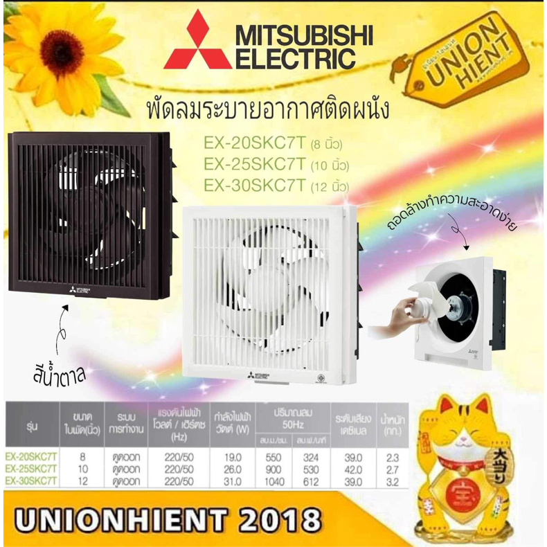 พัดลมระบายอากาศ MITSUBISHI รุ่น EX-20SKC7T/BW / EX-25SKC7T/BW / EX-30SKC7T