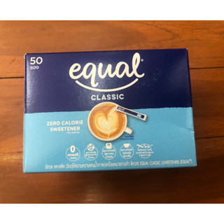 Equal Classic อิควล คลาสสิค สารให้ความหวานแทนน้ำตาล น้ำตาลเทียม น้ำตาลทางเลือก  [ขนาด 50 ซอง]หมดอายุ 22/11/25 ***ส่งด่วน