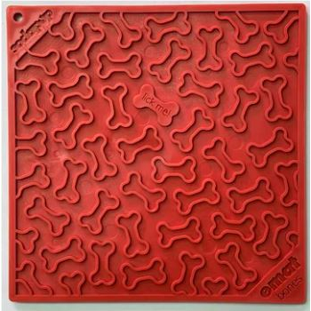 BONES DESIGN EMAT ENRICHMENT LICK MAT-red