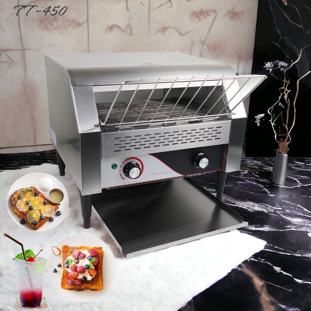 เครื่องปิ้งขนมปัง แบบสายพานลำเลียง รุ่น TT-450