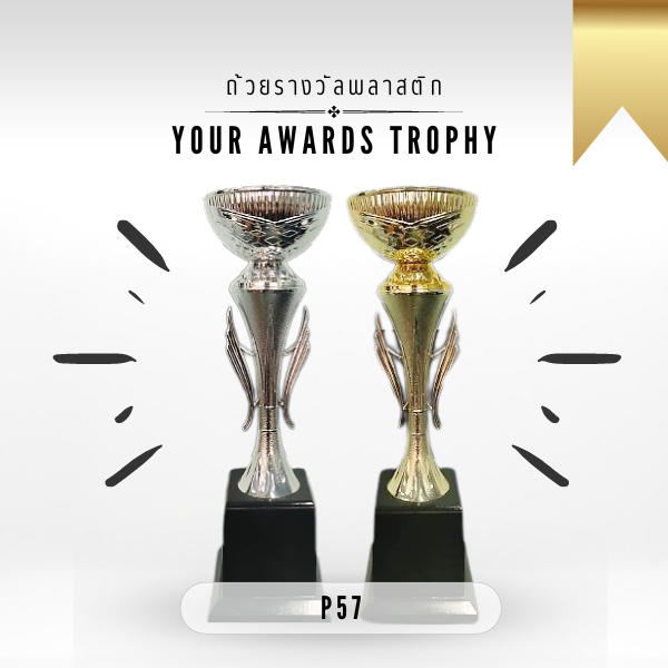 ถ้วยรางวัล ถ้วยรางวัลพลาสติก รางวัล ของสะสม ของที่ระลึก  P57 🏆