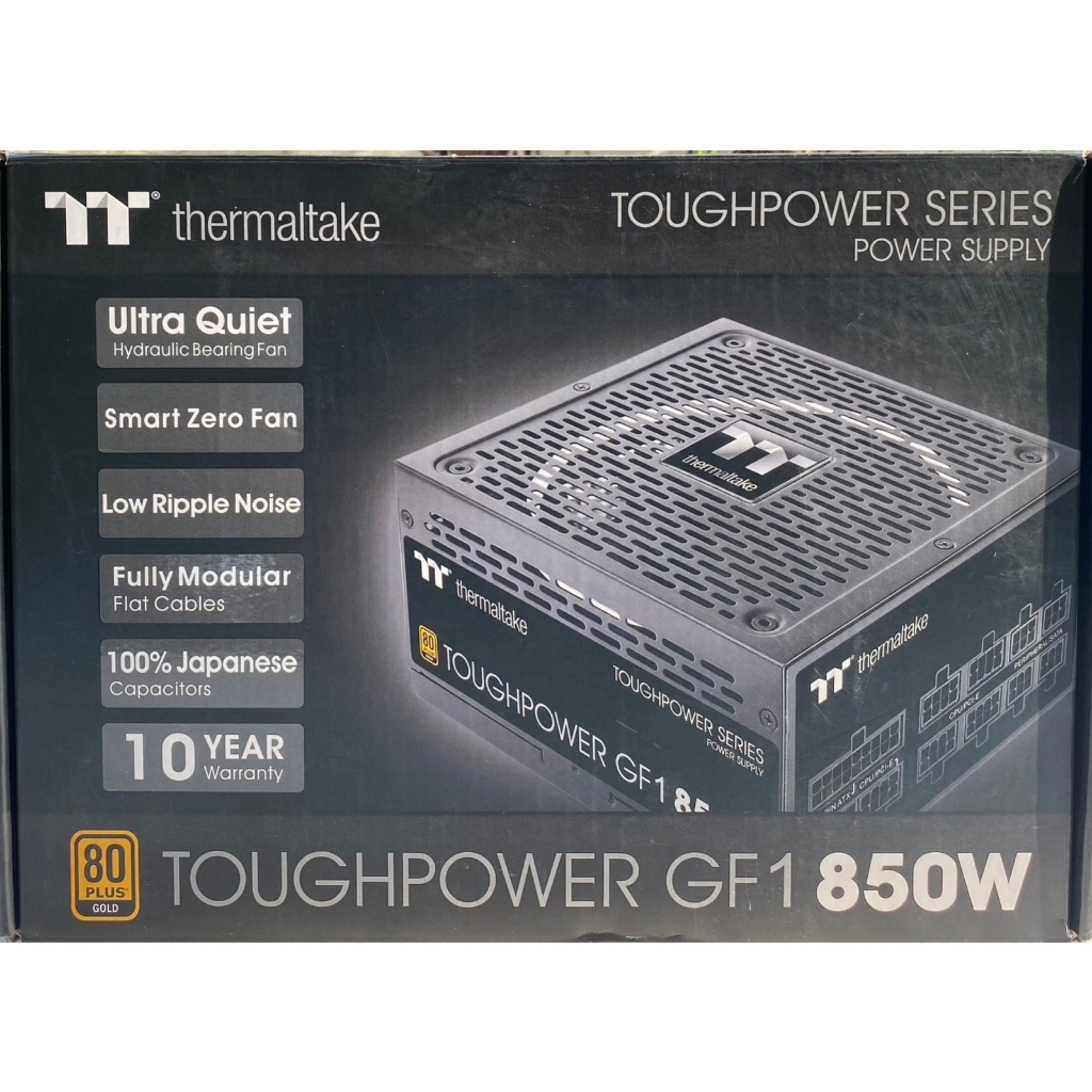 POWER SUPPLY (อุปกรณ์จ่ายไฟ) THERMALTAKE TOUGHPOWER GF / GF1 850W 80 PLUS GOLD (BLACK) (ATX) มือสอง