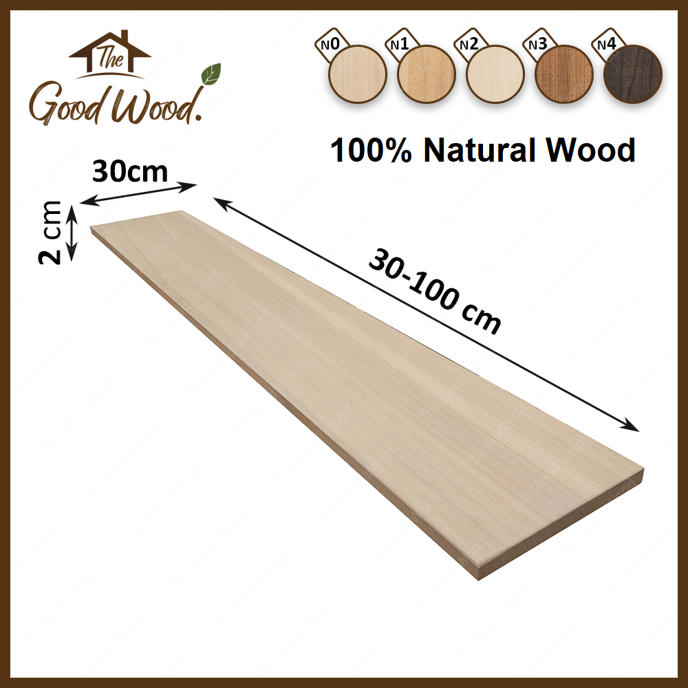 ชั้นวางของ ไม้เพาโลเนีย หนา 20 mm. กว้าง 15 cm.ยาว 110-200 cm.เกรดAB ลายธรรมชาติ ไม้PAULOWNIA