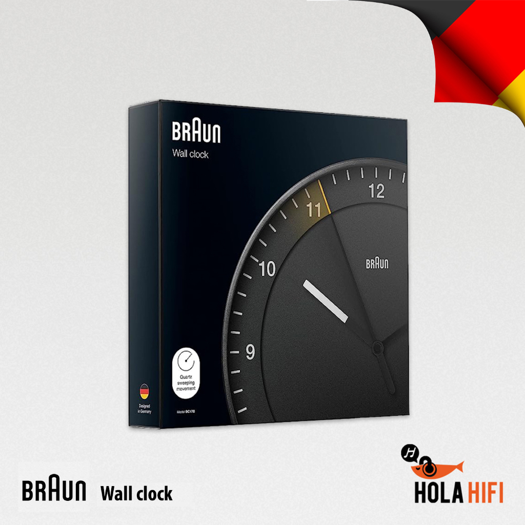 Clocks 3650 บาท Braun Classic Mixed Analogue Wall Clock – Black นาฬิกาชนิดแขวนตกแต่งภายในบ้าน Home & Living