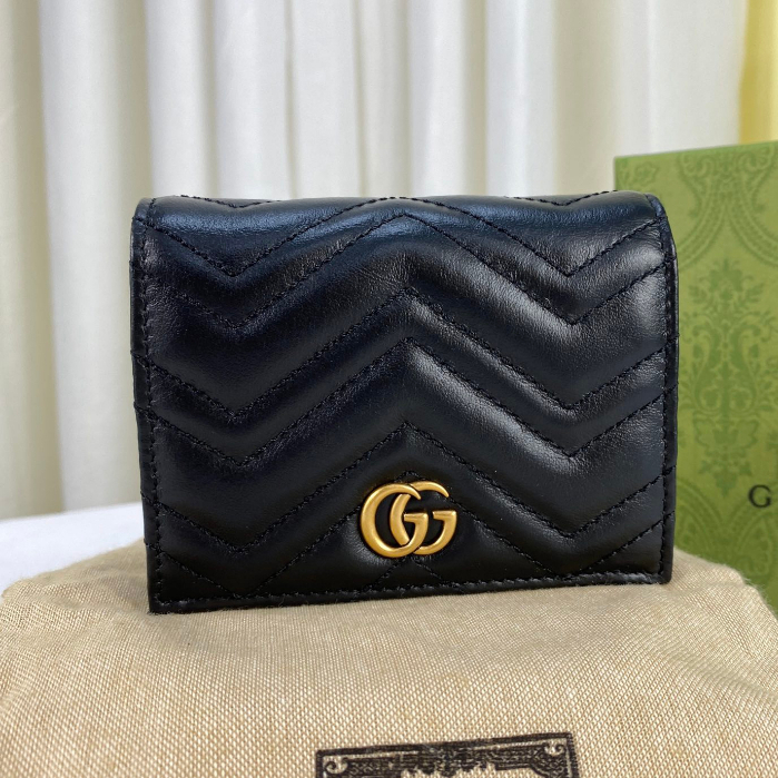 shopeeถูกที่สุด💯ถุงของแท้ Gucci กระเป๋าสตางค์ใส่บัตร GG MARMONT CARD CASE WALLET