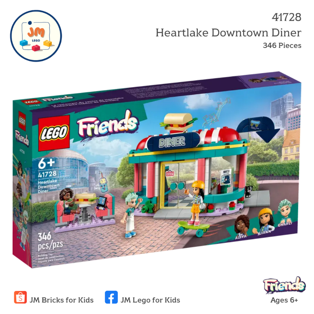 LEGO Friends 41728 Heartlake Downtown Diner (346 Pieces) สำหรับเด็กอายุ 6 ปีขึ้นไป Brick Toy ตัวต่อ เลโก้ ของเล่น