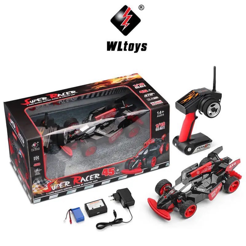 รถบังคับวิทยุWLtoys184012 F1 RTR 4WD 2.4GHz 1:18 ความเร็ว45km/hระบบไฟฟ้าแบตเตอรี่ชาร์จอุปกรณ์พร้อมเล