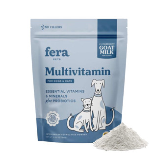 อาหารเสริมสุนัขและแมว Fera Pets Goat Milk สูตร Multivitamin ขนาด 180 g