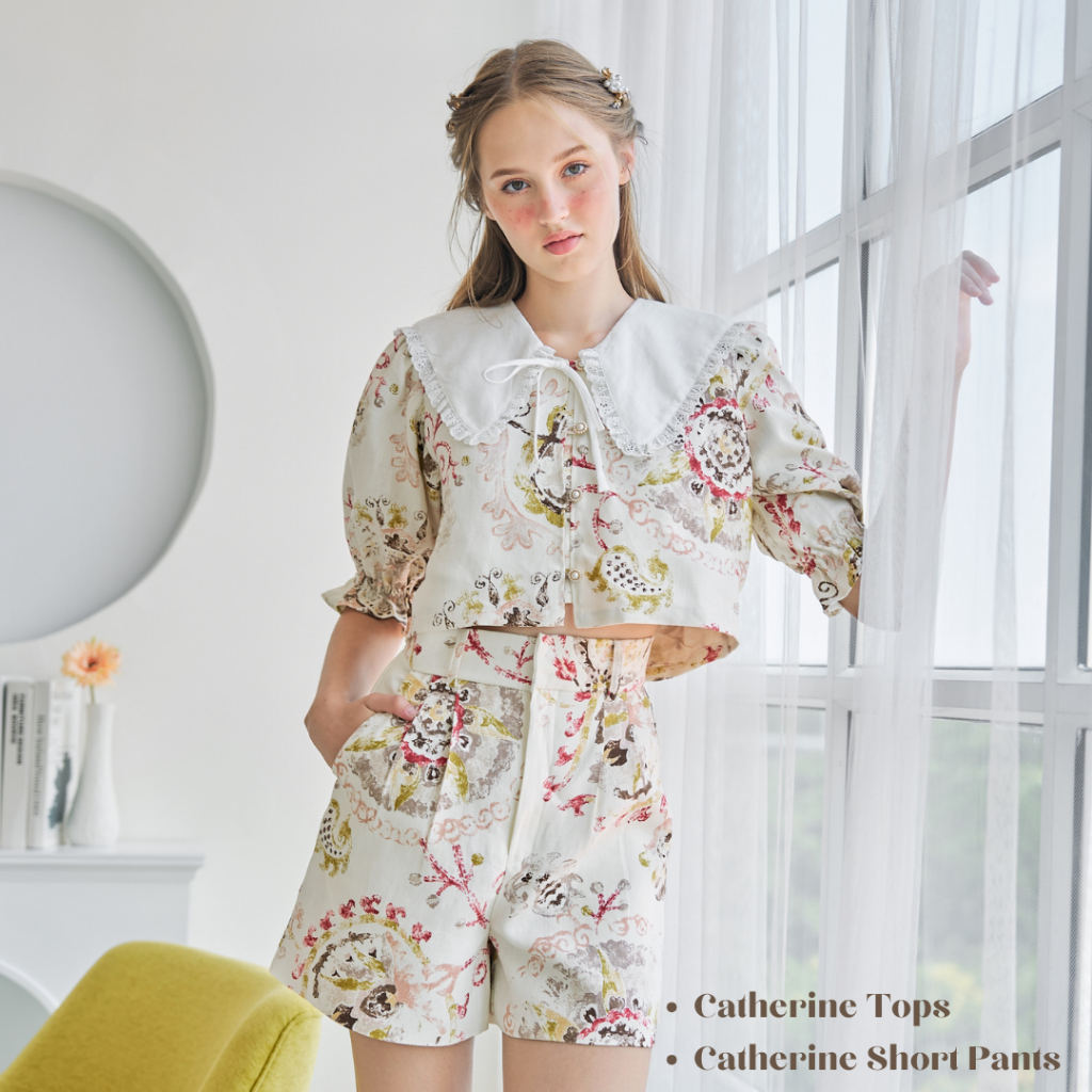 LINENNE - Catherine Tops - Catherine Short Pants (Tourmaline)