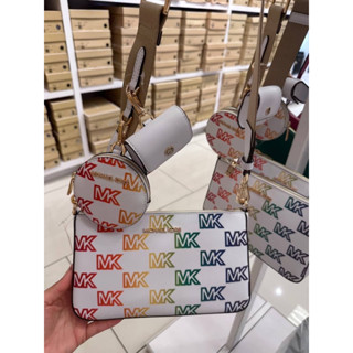 MICHAEL KORS RAINBOW PRIDE JST SMALL CROSSBODY BAG TECH ATTACHED MK WHITE MULTI