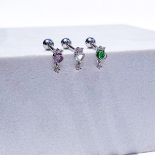จิวต่างหูเกาหลี More Than Piercing: A090 Tiny Bell Heart