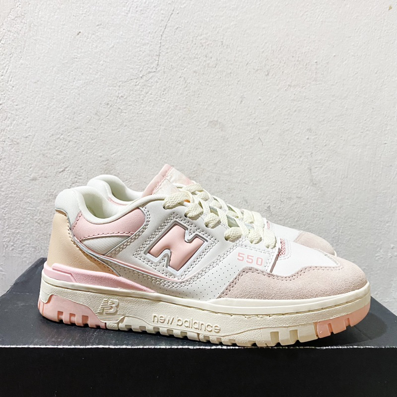 New balance 550 white pink 37/22.5 มือสอง