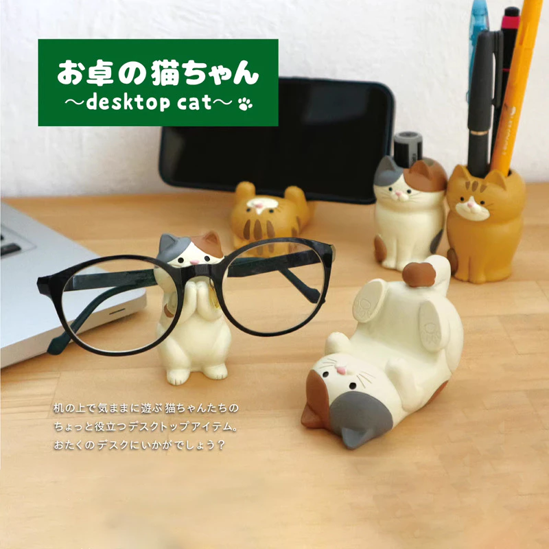 ร้านไทย พร้อมส่ง! ที่วางโทรศัพท์ลายแมว ของใช้และของตกแต่งโต๊ะทำงาน มีหลายแบบ zakka