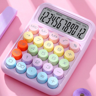 CALU เครื่องคิดเลข calculator สีพาสเทล ปุ่มกลม คิดเลข 12 หลัก ของใช้ในสำนักงาน ของใช้การเรียน