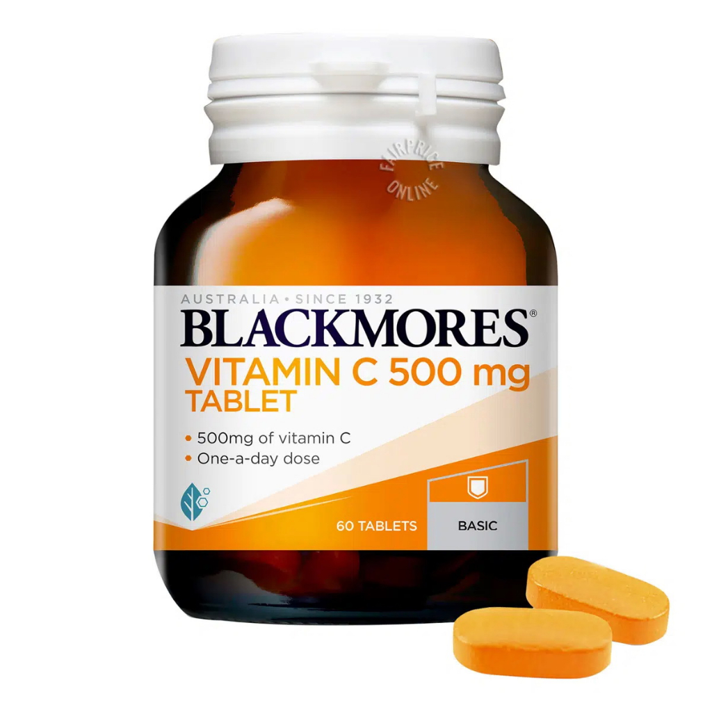 Blackmores Vitamin C 500mg. (30 เม็ด / 60 เม็ด) แบลคมอร์ส วิตามินซี 500mg. BM