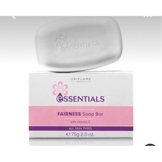 สบู่ล้างหน้า อาบน้ำ ขาว สบู่ออริเฟลม Essentials Fairness Soap Bar With Vitamin E (ไร้กล่อง)