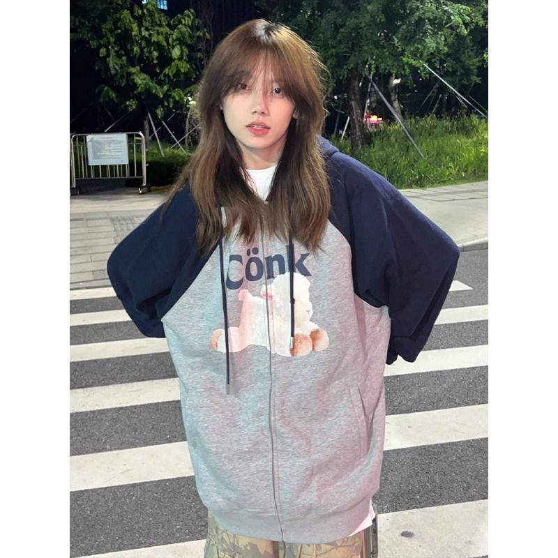 KKS เสื้อกันหนาว เสื้อฮู้ด แขนยาว 2024สินค้ามาใหม่ เกาหลี ใส่สบายๆ หลวม #17091