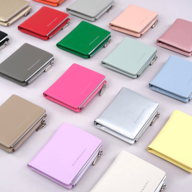 (ใส่โค้ด:15XTRA2Xลด73.-) Silver Lining Wallet กระเป๋าสตางค์ใบสั้น 17 สี ประจำวันเกิด [แถบเงิน]