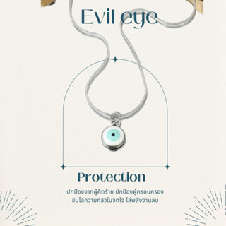 White evil eye  necklace สร้อยคอสเเตนเลส