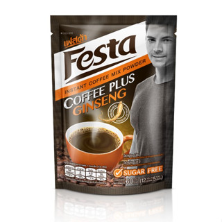 Festa Coffee Plus Ginseng สูตรผสมโสมสกัด แอล-อาร์จีนินและซิงค์ Pouch (12กรัมX10ซอง) #8858952801563