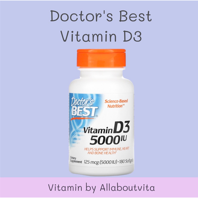 พร้อมส่ง Doctor's best Vitamin D3 5000 iu /180 softgels