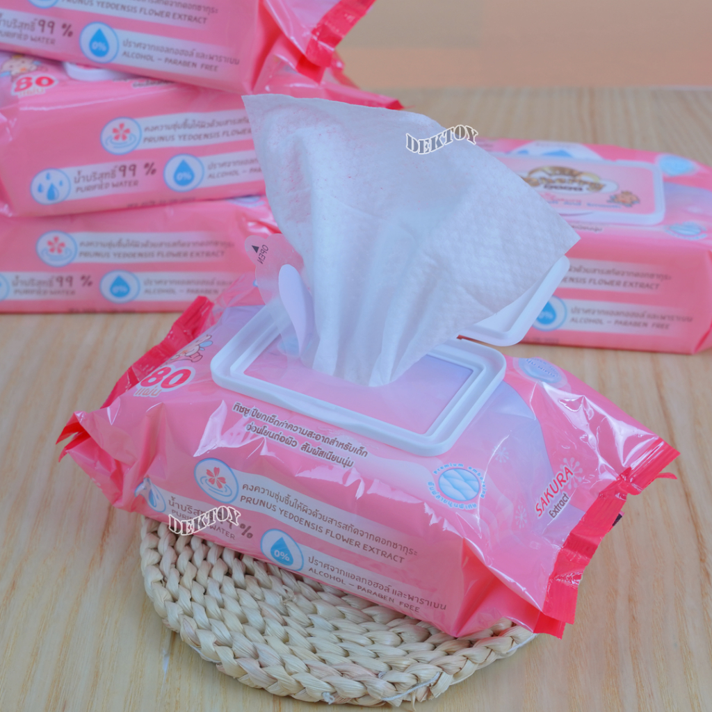 6 ห่อ ทิชชู่เปียก Cherry Baby ทิชชู่เปียกเชอรี่เบบี้ Baby รูปที่ 4