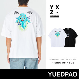 Yuedpao x Sabart ยอดขาย No.1 รับประกันไม่ย้วย 2 ปี เสื้อยืดเปล่า เสื้อยืด Oversize Collab Rising of Hyde