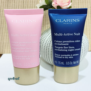 ลดเลือนริ้วรอย 😘 Clarins Multi Active Partners Smooth fine lines Restore radiance ขนาดทดลอง ป้ายไทย ของแท้ 100%