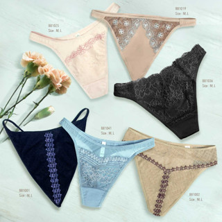 ชุดชั้นใน เอลเฟ่ K8150C กางเกงในจีสตริง เซ็ต 6 ตัว (คละตามแบบ) Sexy G-string panties soft fabric comfortable to wear. (A