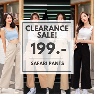 🔥..Clearance Sale 199 บาท!🔥 SAFARI PANTS กางเกงขายาวเอวสูง สม็อคหลัง