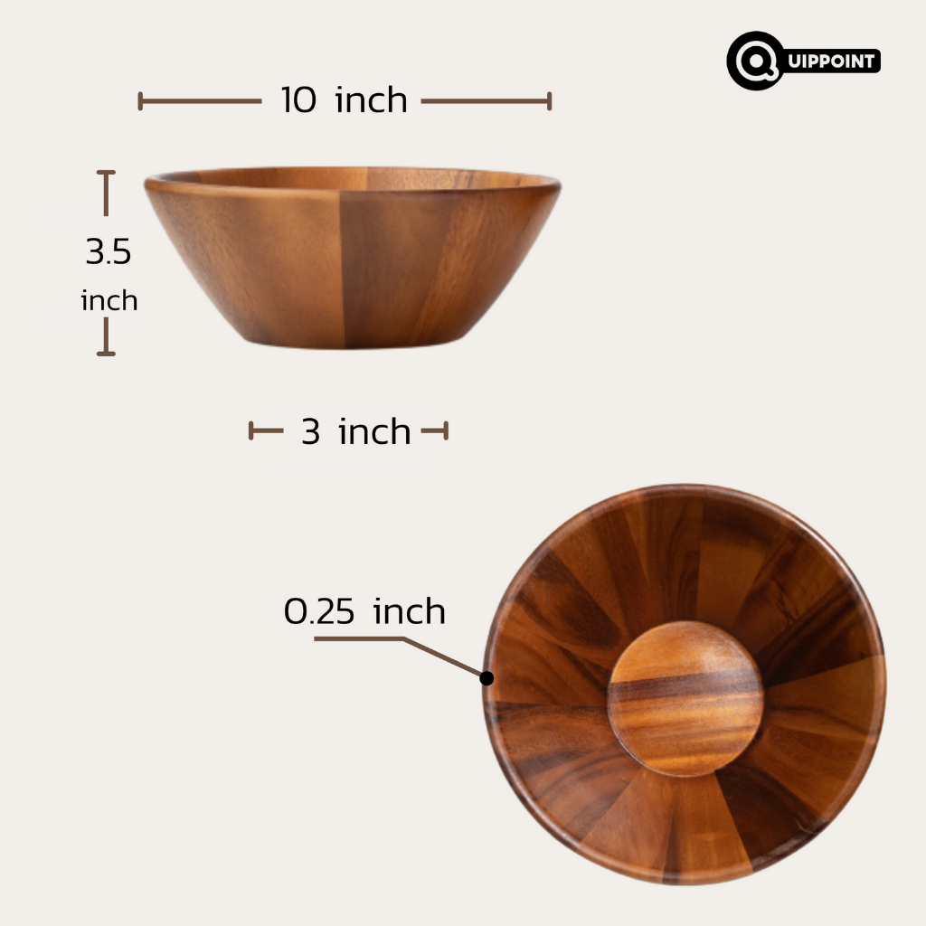 ชามสลัด ชามไม้ ชามใส่ผลไม้ ชามไม้จามจุรี 10 นิ้ว 12 นิ้ว Salad bowl