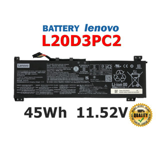 LENOVO แบตเตอรี่ L20D3PC2 ของแท้ (สำหรับ Ideapad Gaming 3 15ACH6 15IHU6 Series L20M3PC2 L20L3PC2 L20C3PC2)Lenovo Battery