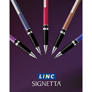 ปากกาลูกลื่น Linc Signetta สวย หรู ดูแพง สีน้ำเงิน ขนาด 0.5 mm เขียนลื่น เหมาะสำหรับเซ็นต์ชื่อ ลงนาม แถมฟรีไส้ Refill