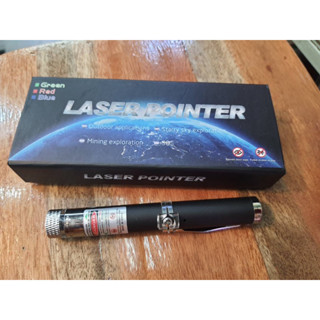 Laser Pointer LED ไฟฉายเรเซอร์ชาร์จไฟ แสงสีเขียวปรับได้หลายลายหรือเป็นpointer1 จุดได้