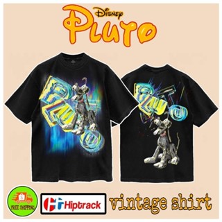 เสื้อDisney ลาย Pluto สีดำ ฟอกเฟด (MPA-028)