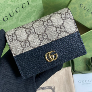 (In Stock) Gucci GG Marmont กระเป๋าสตางค์สั้นผู้หญิง Bi-fold Flap Wallet